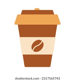 Coffee Illustration Isolated On White Backgroud. A Cup Of Coffee, Iced Coffee, Hot Coffee, Flat Carton Illustration. energetic beverage brewing cafe or bar and restaurant.
