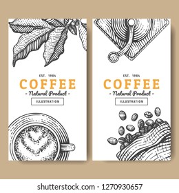 coffee illustration for label packaging design or another template