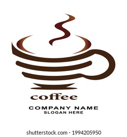Coffee illustration logo design vector