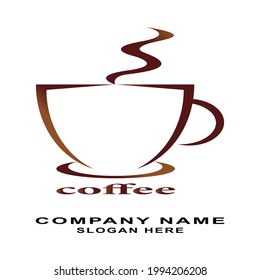 Vector de diseño de logotipo de ilustración de café