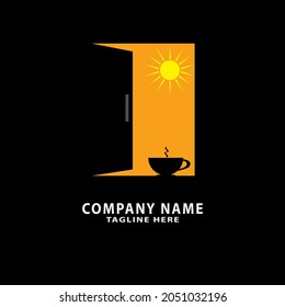 Coffee illustration logo design vector