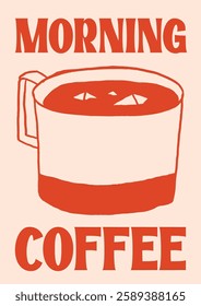coffee illustration poster hand drawing style. wall art decoration for interior