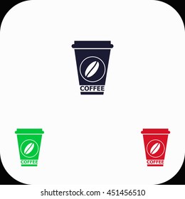 Coffee Illustration set. Blue, green, red icon.