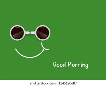 coffee illustration with smile on face, good morning background, two coffee cups form a smile on the face