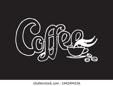 coffee illustrations and symbols and coffee cups