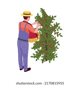 Coffee industry production isometric composition with isolated image on blank background vector illustration