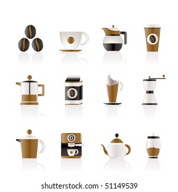 coffee industry signs and icons - vector icon set