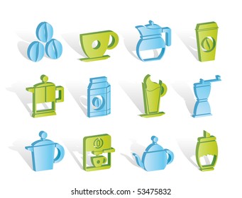 coffee industry signs and icons - vector icon set