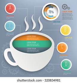 Coffee info graphic design, Business concept design. Clean vector.