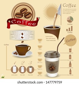 Coffee Infographics EPS 8 vector, grouped for easy editing. No open shapes or paths.