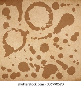 Coffee and ink stain collection - transparent spots on parchment old paper