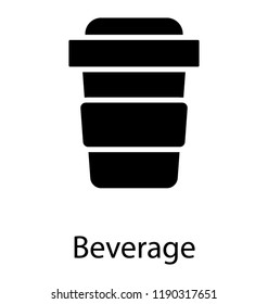 Coffee inside the disposable glass for refreshment 