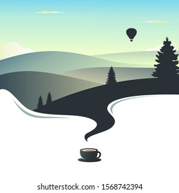 Coffee inspiration logo design vector illustration
