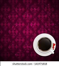 coffee invitation background vector illustration