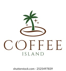 coffee island flat minimalist logo design