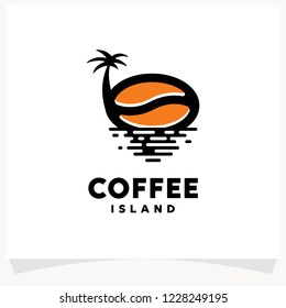 Coffee Island Logo Design Template