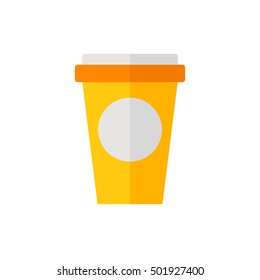 Coffee isolated icon on white background. Coffee mug icon. Flat vector illustration design. 