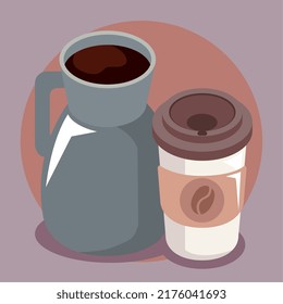 coffee Isometric pot with teapot
