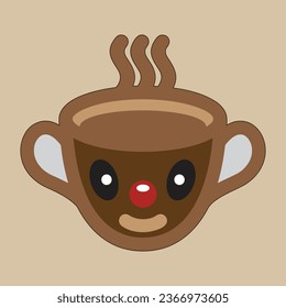 Coffee. Italian coffee pot with text All You Need is Coffee. Banner for cafe, restaurant, menu, coffee dreams theme. cup icon in the line style. vector illustration on a brown background