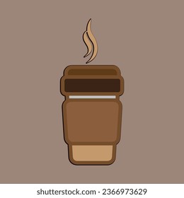 Coffee. Italian coffee pot with text All You Need is Coffee. Banner for cafe, restaurant, menu, coffee dreams theme. cup icon in the line style. vector illustration on a brown background