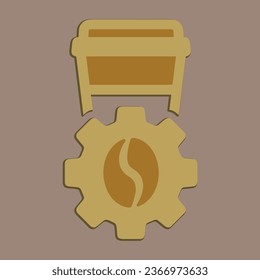 Coffee. Italian coffee pot with text All You Need is Coffee. Banner for cafe, restaurant, menu, coffee dreams theme. cup icon in the line style. vector illustration on a brown background