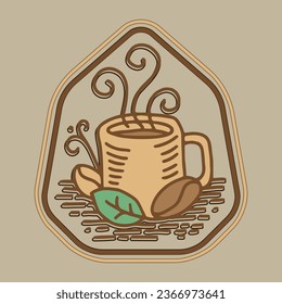 Coffee. Italian coffee pot with text All You Need is Coffee. Banner for cafe, restaurant, menu, coffee dreams theme. cup icon in the line style. vector illustration on a brown background