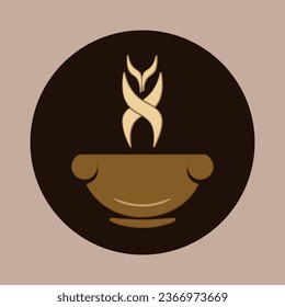 Coffee. Italian coffee pot with text All You Need is Coffee. Banner for cafe, restaurant, menu, coffee dreams theme. cup icon in the line style. vector illustration on a brown background