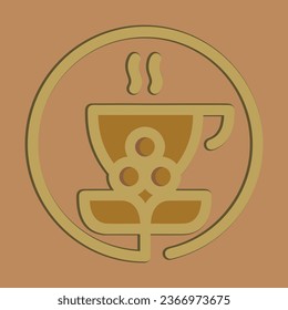 Coffee. Italian coffee pot with text All You Need is Coffee. Banner for cafe, restaurant, menu, coffee dreams theme. cup icon in the line style. vector illustration on a brown background