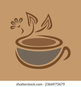 Coffee. Italian coffee pot with text All You Need is Coffee. Banner for cafe, restaurant, menu, coffee dreams theme. cup icon in the line style. vector illustration on a brown background