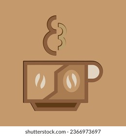 Coffee. Italian coffee pot with text All You Need is Coffee. Banner for cafe, restaurant, menu, coffee dreams theme. cup icon in the line style. vector illustration on a brown background