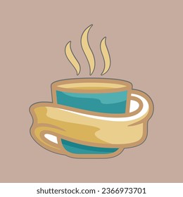 Coffee. Italian coffee pot with text All You Need is Coffee. Banner for cafe, restaurant, menu, coffee dreams theme. cup icon in the line style. vector illustration on a brown background