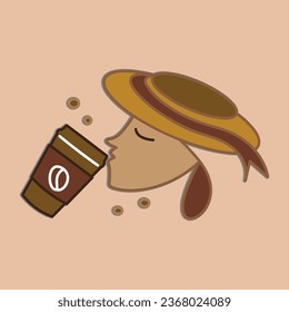 Coffee. Italian coffee pot with text All You Need is Coffee. Banner for cafe, restaurant, menu, coffee dreams theme. cup icon in the line style. vector illustration on a brown background