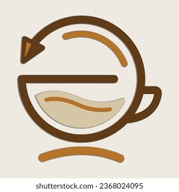 Coffee. Italian coffee pot with text All You Need is Coffee. Banner for cafe, restaurant, menu, coffee dreams theme. cup icon in the line style. vector illustration on a brown background