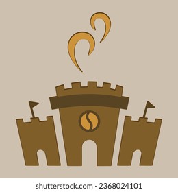 Coffee. Italian coffee pot with text All You Need is Coffee. Banner for cafe, restaurant, menu, coffee dreams theme. cup icon in the line style. vector illustration on a brown background