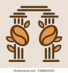Coffee. Italian coffee pot with text All You Need is Coffee. Banner for cafe, restaurant, menu, coffee dreams theme. cup icon in the line style. vector illustration on a brown background