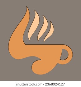 Coffee. Italian coffee pot with text All You Need is Coffee. Banner for cafe, restaurant, menu, coffee dreams theme. cup icon in the line style. vector illustration on a brown background