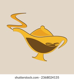 Coffee. Italian coffee pot with text All You Need is Coffee. Banner for cafe, restaurant, menu, coffee dreams theme. cup icon in the line style. vector illustration on a brown background