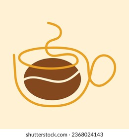 Coffee. Italian coffee pot with text All You Need is Coffee. Banner for cafe, restaurant, menu, coffee dreams theme. cup icon in the line style. vector illustration on a brown background
