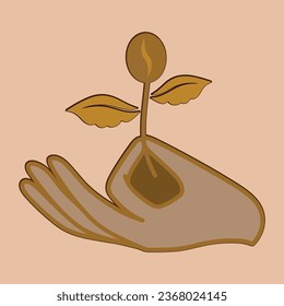 Coffee. Italian coffee pot with text All You Need is Coffee. Banner for cafe, restaurant, menu, coffee dreams theme. cup icon in the line style. vector illustration on a brown background