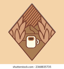 Coffee. Italian coffee pot with text All You Need is Coffee. Banner for cafe, restaurant, menu, coffee dreams theme. cup icon in the line style. vector illustration on a brown background
