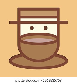 Coffee. Italian coffee pot with text All You Need is Coffee. Banner for cafe, restaurant, menu, coffee dreams theme. cup icon in the line style. vector illustration on a brown background