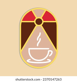 Coffee. Italian coffee pot with text All You Need is Coffee. Banner for cafe, restaurant, menu, coffee dreams theme. cup icon in the line style. vector illustration on a brown background