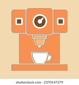 Coffee. Italian coffee pot with text All You Need is Coffee. Banner for cafe, restaurant, menu, coffee dreams theme. cup icon in the line style. vector illustration on a brown background