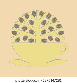 Coffee. Italian coffee pot with text All You Need is Coffee. Banner for cafe, restaurant, menu, coffee dreams theme. cup icon in the line style. vector illustration on a brown background