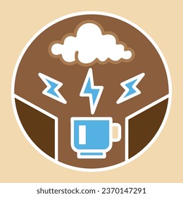 Coffee. Italian coffee pot with text All You Need is Coffee. Banner for cafe, restaurant, menu, coffee dreams theme. cup icon in the line style. vector illustration on a brown background