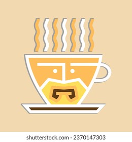 Coffee. Italian coffee pot with text All You Need is Coffee. Banner for cafe, restaurant, menu, coffee dreams theme. cup icon in the line style. vector illustration on a brown background