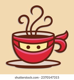 Coffee. Italian coffee pot with text All You Need is Coffee. Banner for cafe, restaurant, menu, coffee dreams theme. cup icon in the line style. vector illustration on a brown background