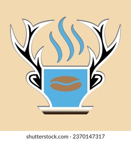 Coffee. Italian coffee pot with text All You Need is Coffee. Banner for cafe, restaurant, menu, coffee dreams theme. cup icon in the line style. vector illustration on a brown background