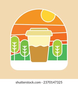 Coffee. Italian coffee pot with text All You Need is Coffee. Banner for cafe, restaurant, menu, coffee dreams theme. cup icon in the line style. vector illustration on a brown background