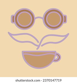 Coffee. Italian coffee pot with text All You Need is Coffee. Banner for cafe, restaurant, menu, coffee dreams theme. cup icon in the line style. vector illustration on a brown background